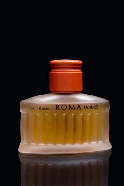 Italy May 2022 Laura Biagiotti Roma Aftershave Transparent Glass Bottle — Fotografia de Stock