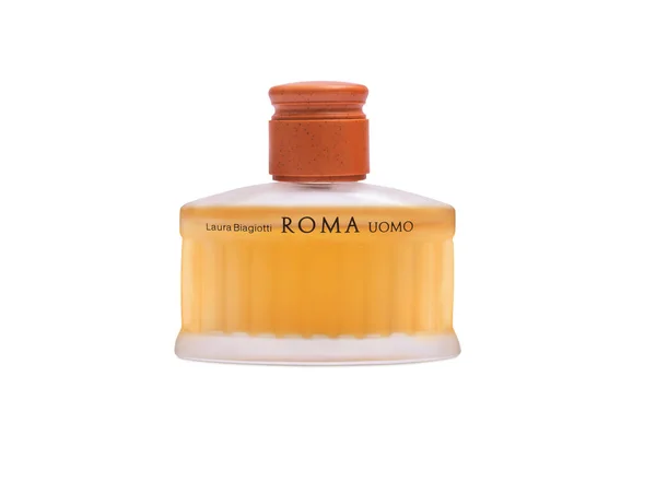 Italy May 2022 Laura Biagiotti Roma Aftershave Transparent Glass Bottle — Zdjęcie stockowe