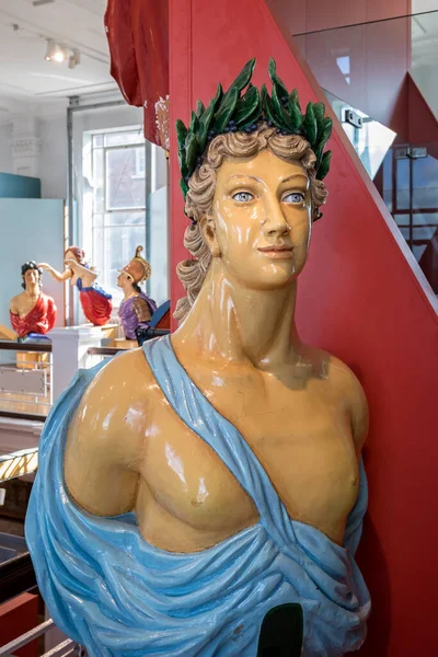 Close View Figurehead Hms Apollo Launched 1805 Portsmouth Dockyard Hampshire — Φωτογραφία Αρχείου