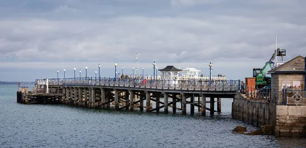 Närbild 19Th Century Pier Swanage Dorset Storbritannien Den November 2021 — Stockfoto