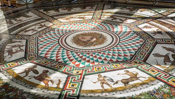 stock image Replica of the Roman mosaic of the Baths of Ocriculum in The Pavilion Room of the State Hermitage Museum, St Petersburg, Russia on 23 July 2019