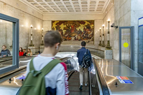 Escalator Entrance Metro Platforms Petersburg Metro Petersburg Russia July 2019 — стоковое фото