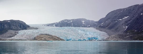 Panoramic View Large Glacier Kvanefjord Greenland — стоковое фото