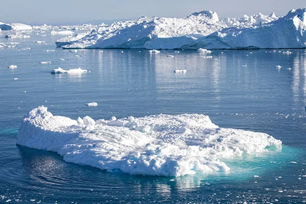 Large Icebergs Icefjord Ilulissat Greenland — Stockfoto