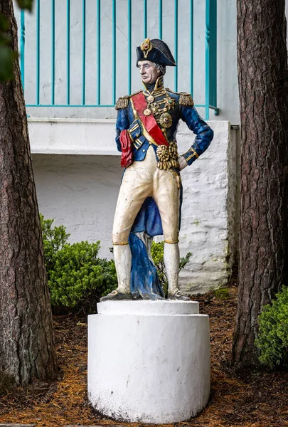 Statue Lord Nelson Portmeirion Італійське Туристичне Село Спроектоване Sir Clough — стокове фото