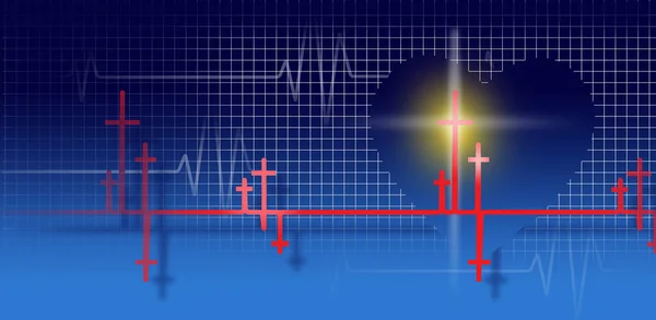 Diseño Gráfico Latido Del Corazón Cristiano Ekg Contra Gradación Fondo —  Fotos de Stock