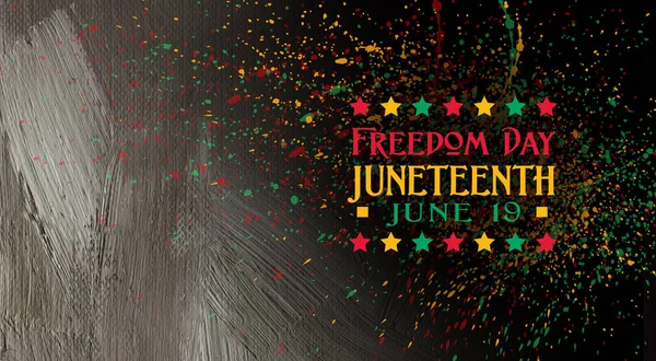 Grafikdesign Feiert Den Juneteenth Oder Freedom Day Mit Abstrakten Pinselstrichen — Stockfoto