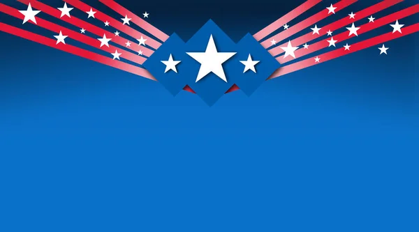 Grafikai Tervezés Amerikai Zászlószínekben Piros Fehér Kék Csillagok Szalagok Törnek — Stock Fotó