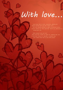 Grunge kalp arka plan.