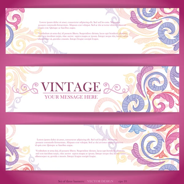 Conjunto de banners coloridos . — Vetor de Stock