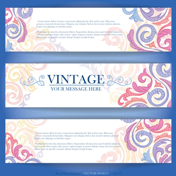 Conjunto de banners coloridos . — Vetor de Stock