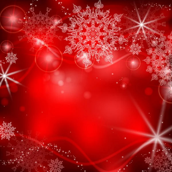 Red background with snowflakes. — Stock Vector