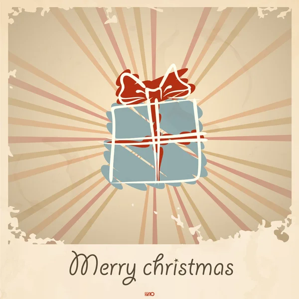 Coffret cadeau vintage Noël . — Image vectorielle