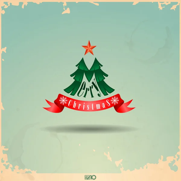 Frohe Weihnachten, Weihnachtsbaum. — Stockvektor
