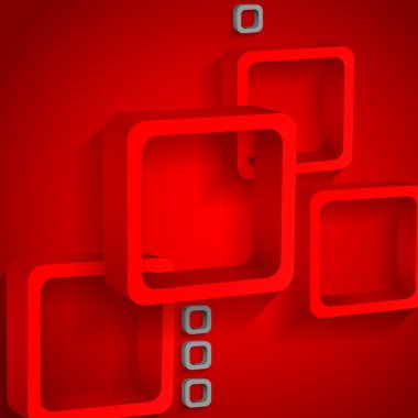 kırmızı kareler. vektör çizim.