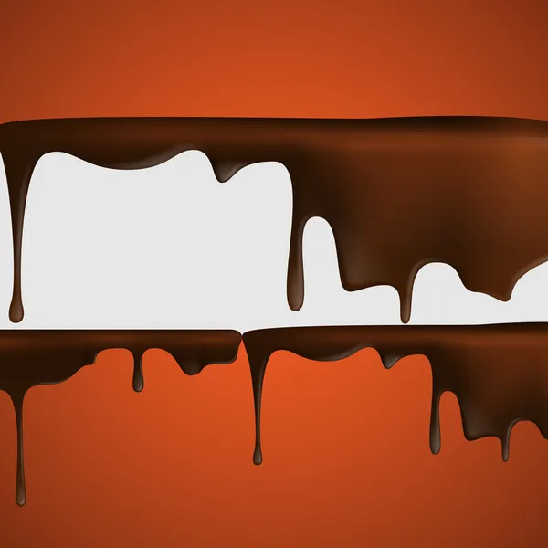 Melted chocolate dripping. — Stock Vector