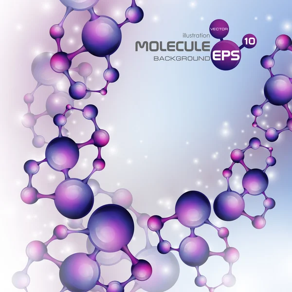 3D-molecuul achtergrond. — Stockvector