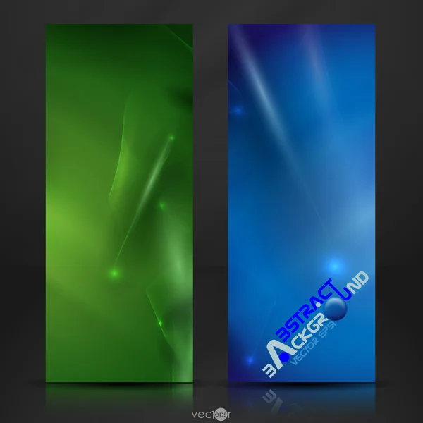 Banner azul y verde . — Vector de stock