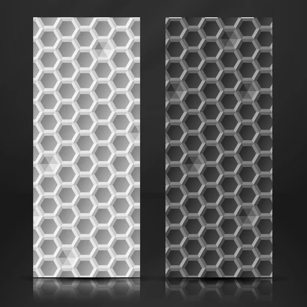 Weiße und graue geometrische Textur Banner. — Stockvektor