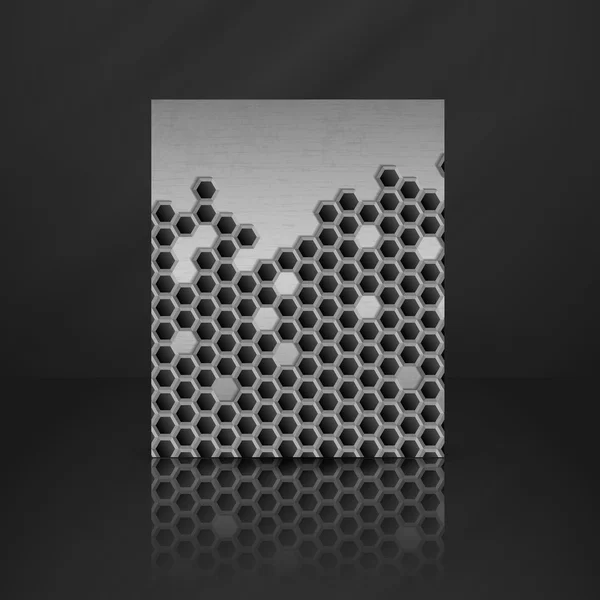 Banner de metal hexagonal . — Vector de stock