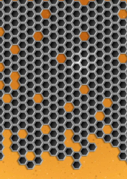 Hexagon Metal Background. — Stock Vector