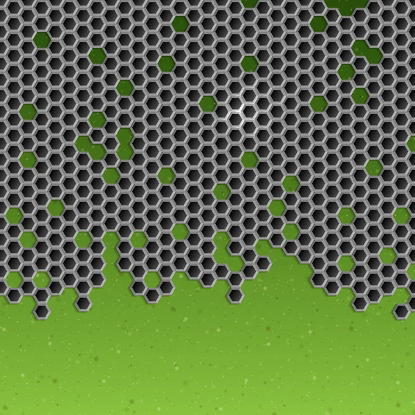 Hexagone fond métallique . — Image vectorielle
