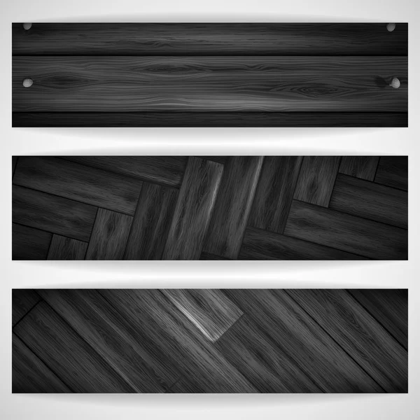 Banner gris madera . — Vector de stock