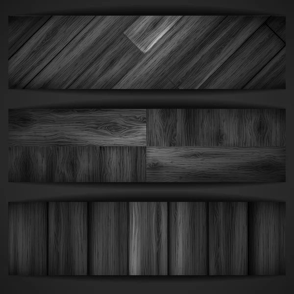 Bannière grise en bois . — Image vectorielle