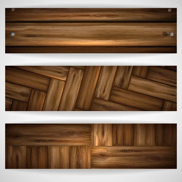 Banner de textura de madera . — Vector de stock