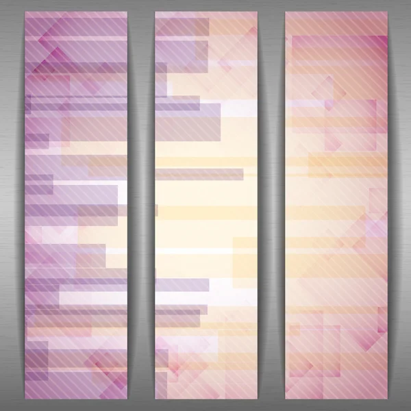 Banner de formas de retângulo rosa abstrato . — Vetor de Stock