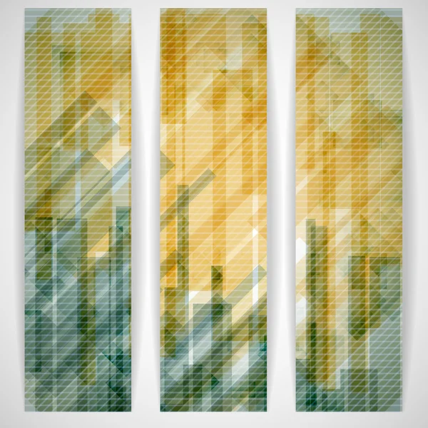 抽象的な黄色の長方形図形バナー. — ストックベクタ