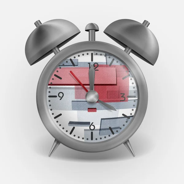 Reloj despertador de estilo clásico de metal . — Vector de stock