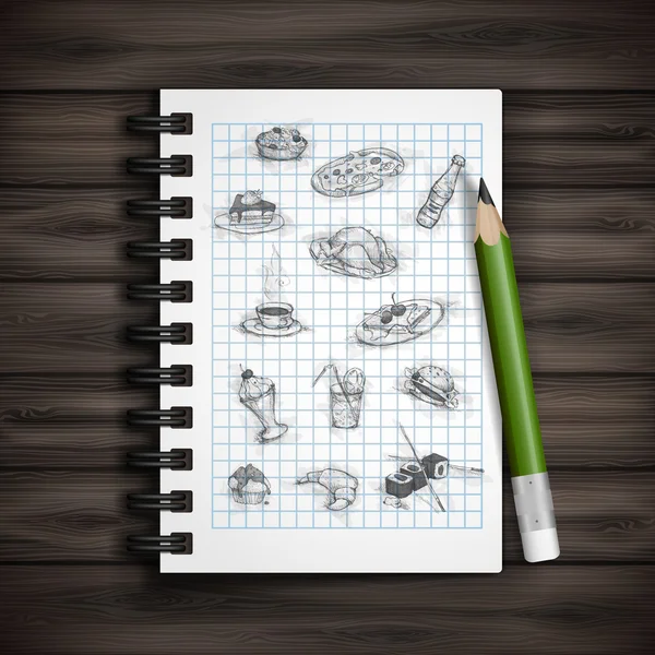 Conjunto de mão desenhada vários elementos — Vetor de Stock