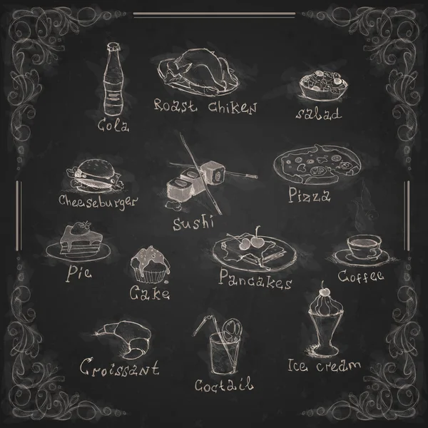 Éléments de conception pour le menu sur le tableau . — Image vectorielle