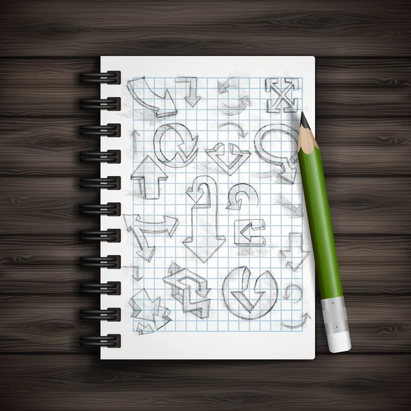 Conjunto de setas doodle desenhadas à mão . —  Vetores de Stock