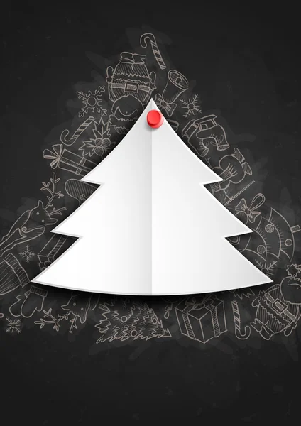 Veselé vánoční strom stylové. — Stockový vektor