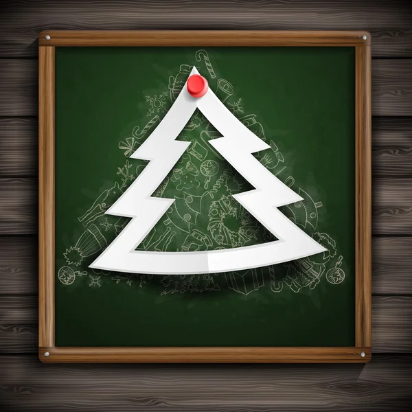 Frohe Weihnachten stilvoller Baum. — Stockvektor