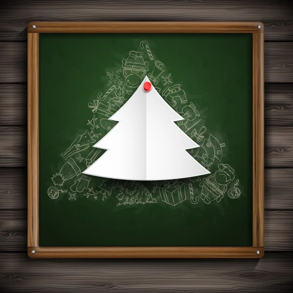 Merry stijlvolle kerstboom. — Stockvector