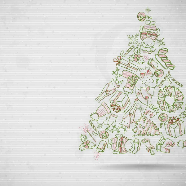 Sapin de Noël en papier simple . — Image vectorielle