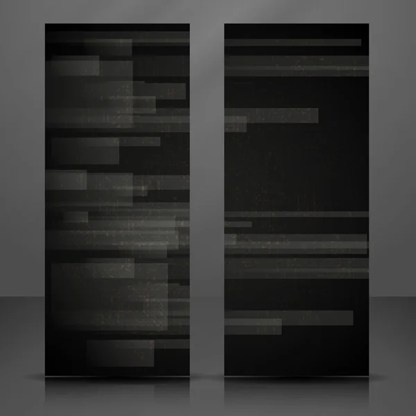 抽象的な黒の四角形の図形バナー. — ストックベクタ