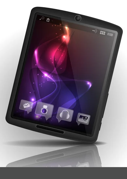 Digitale tablet pc met paarse scherm. — Stockvector