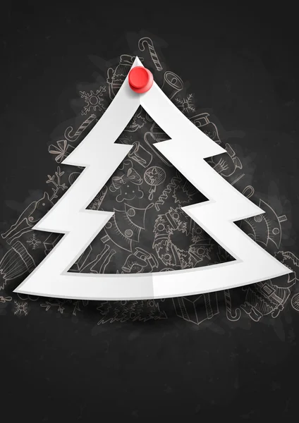 Merry Christmas Stylish Tree. — Stock Vector