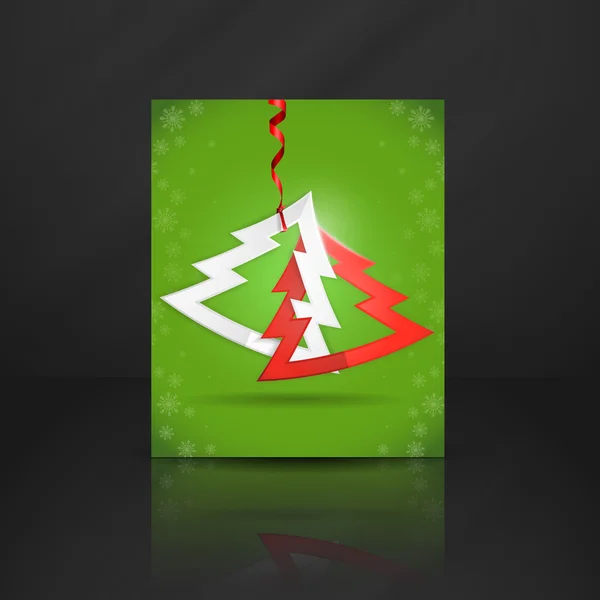 Jednoduché papírové vánoční strom. — Stockový vektor