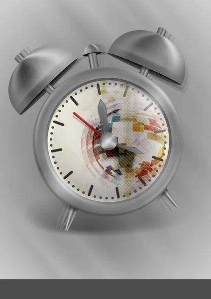 Reloj despertador de estilo clásico de metal . — Vector de stock