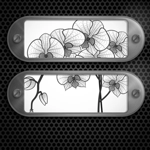 Metalen frame met schroeven — Stockvector