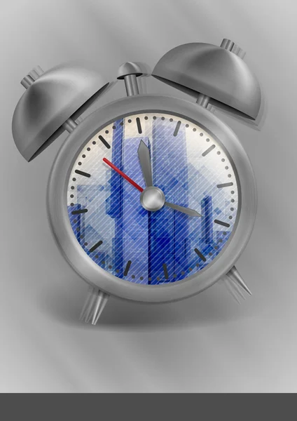 Reloj despertador de estilo clásico de metal . — Vector de stock