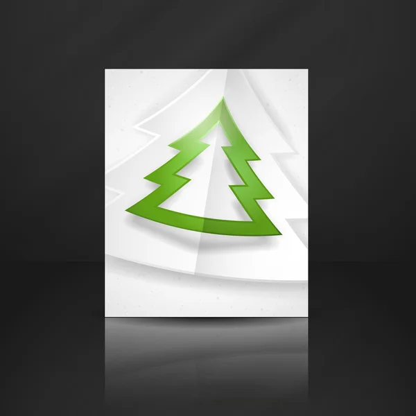 Sapin de Noël en papier simple . — Image vectorielle