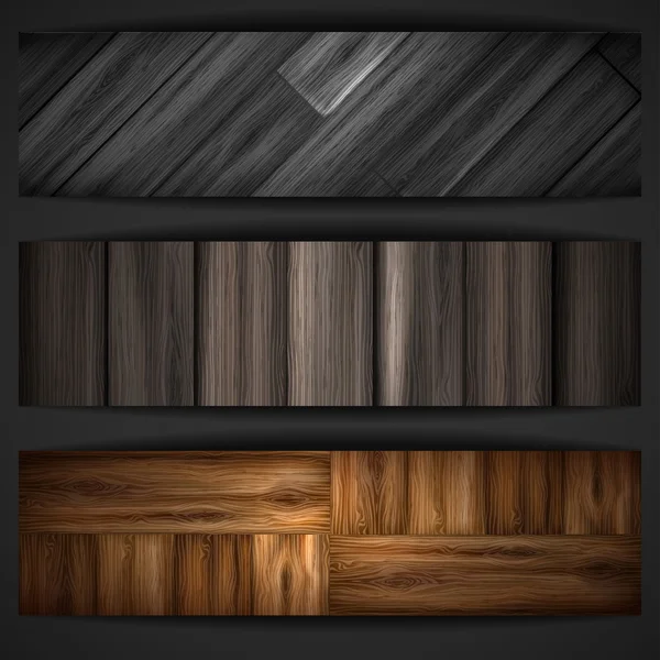 Houten textuur banner. — Stockvector