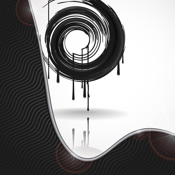 Круг всплесков черной краски
.