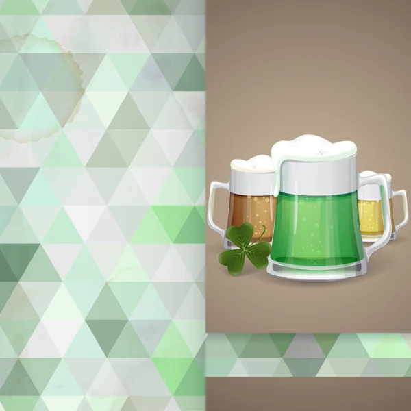 Mug Of Green Beer For St Patrick's Day. — Stock Vector